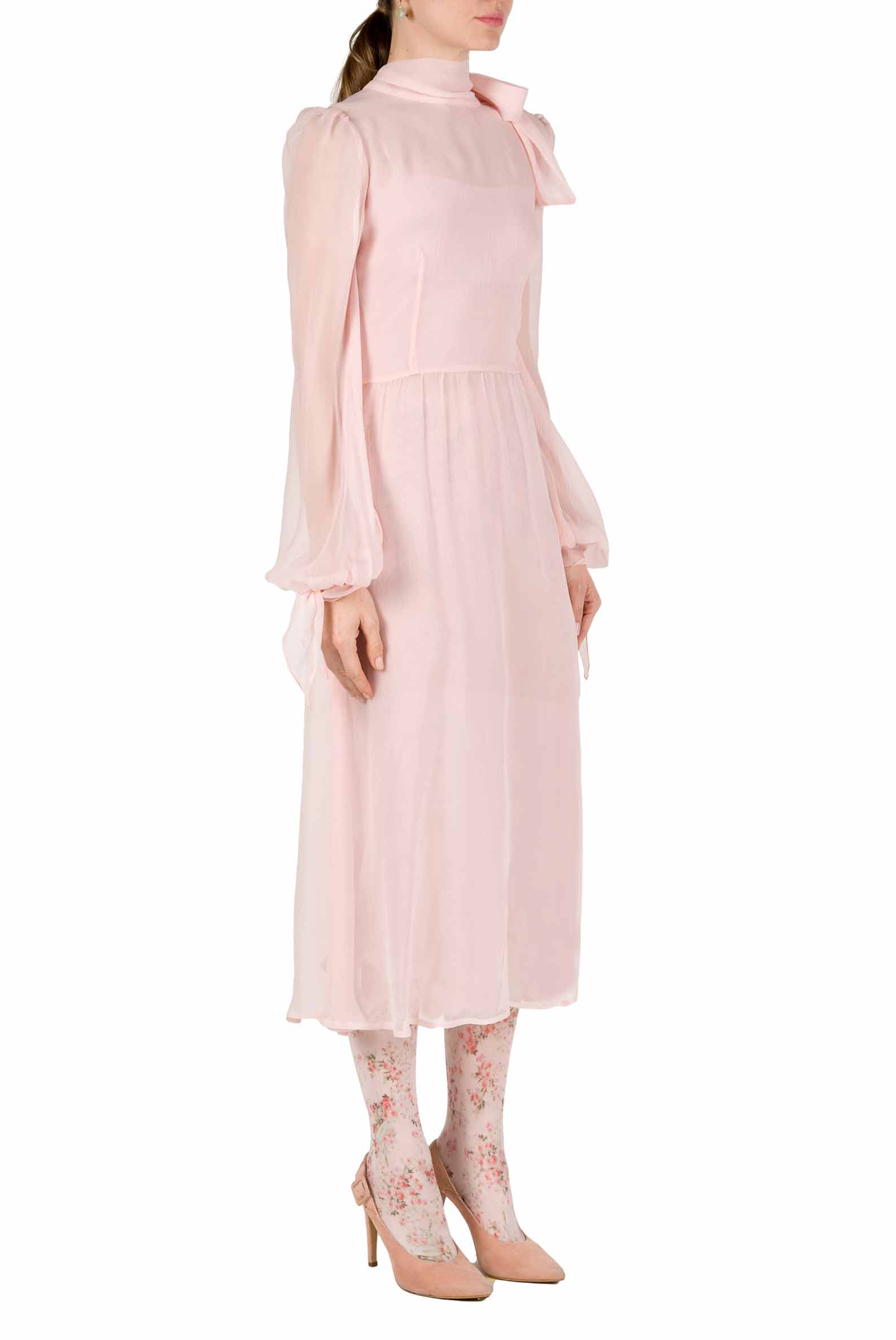 Abito in chiffon crepon rosa
