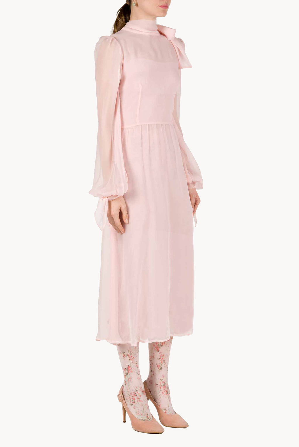 Pink Chiffon Crepon Dress