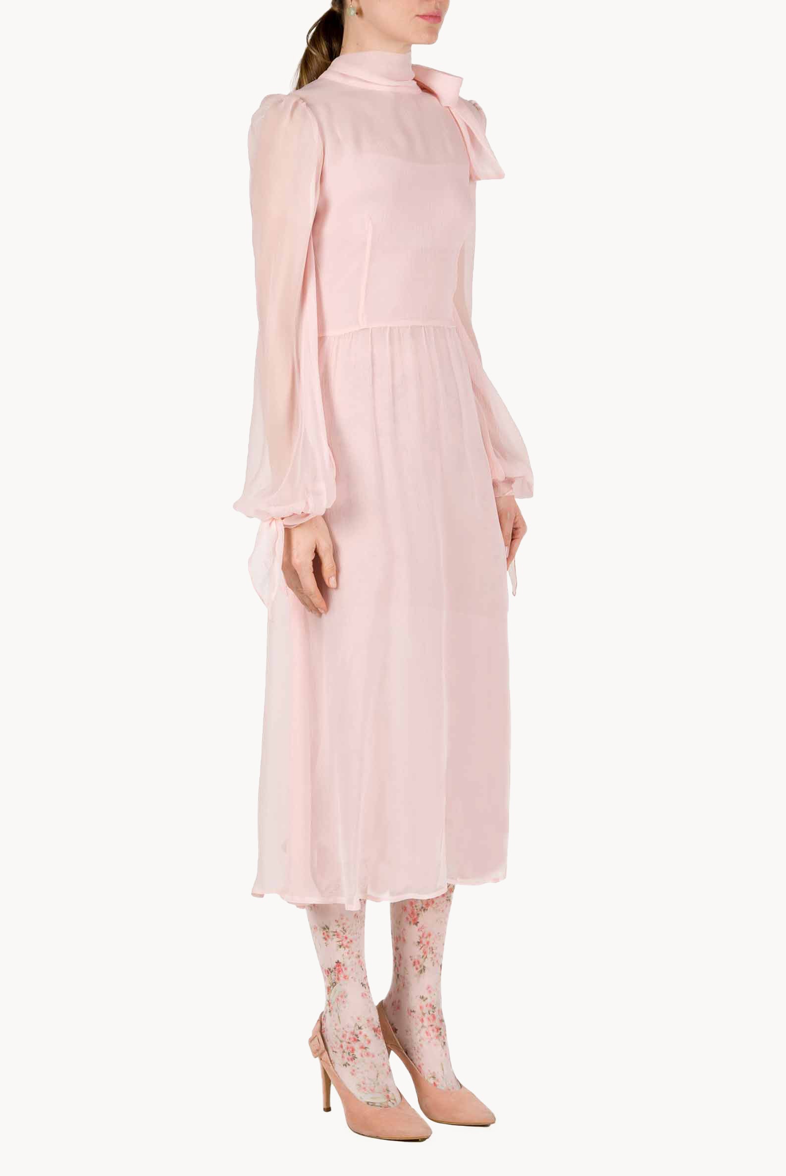 Pink Chiffon Crepon Dress