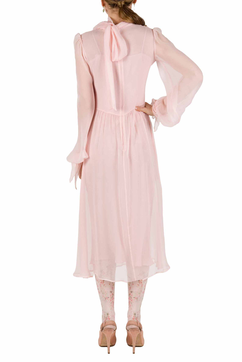 Abito in chiffon crepon rosa
