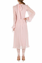 Abito in chiffon crepon rosa