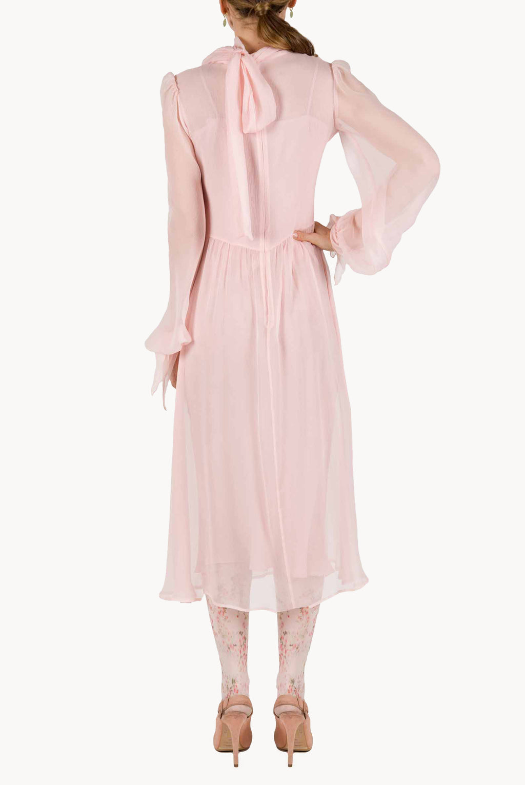 Pink Chiffon Crepon Dress