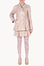 Wool Printed Circle Of Roses Jacket