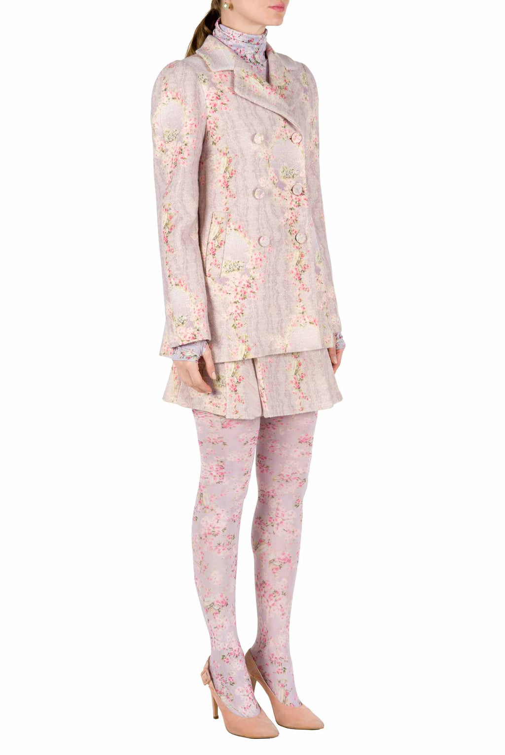 Giacca in lana stampata Circle Of Roses
