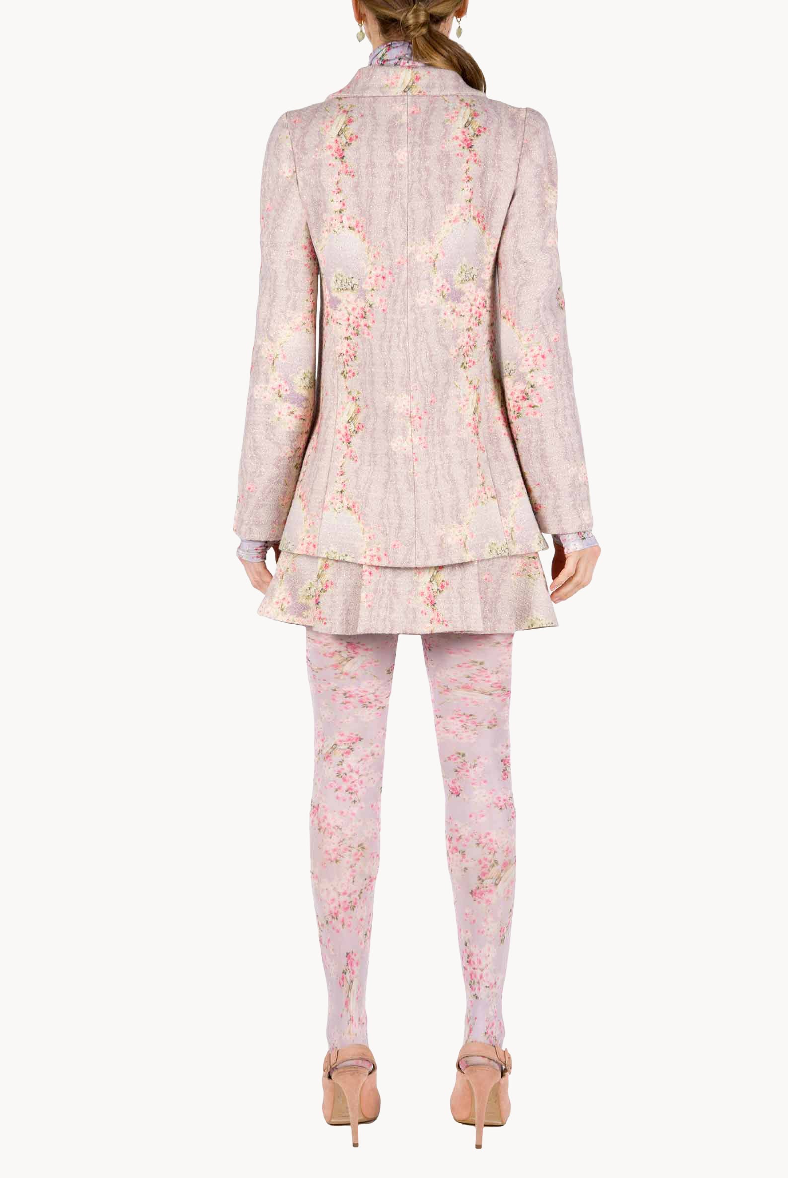 Wool Printed Circle Of Roses Jacket