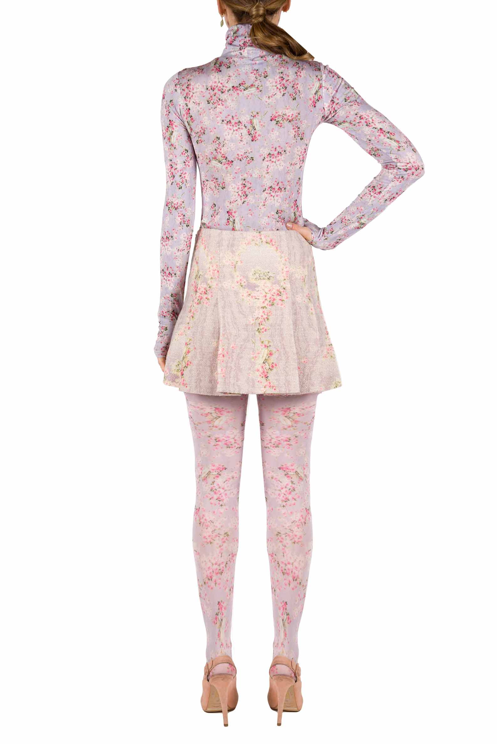 Minigonna in lana stampata Circle Of Roses