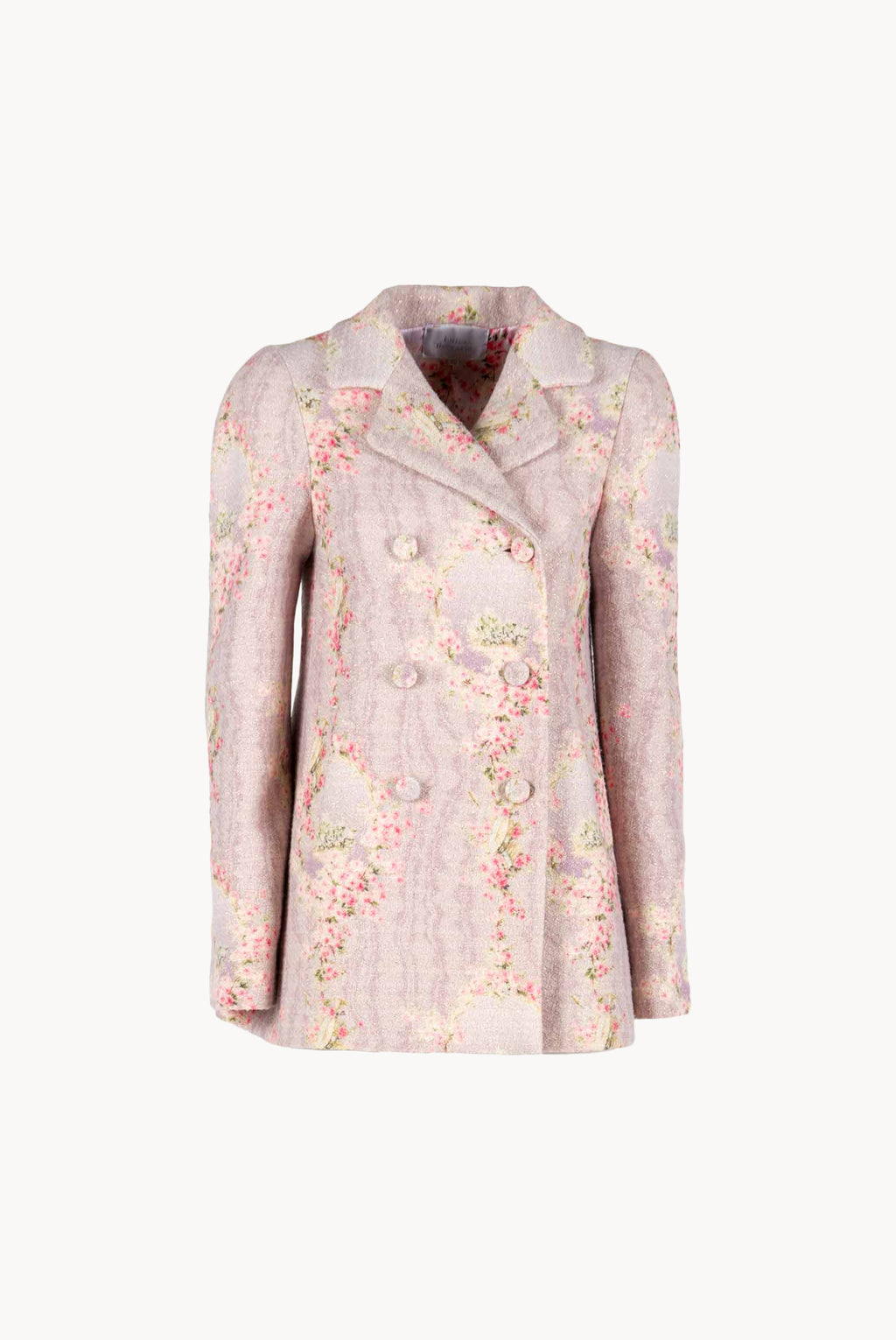 Wool Printed Circle Of Roses Jacket