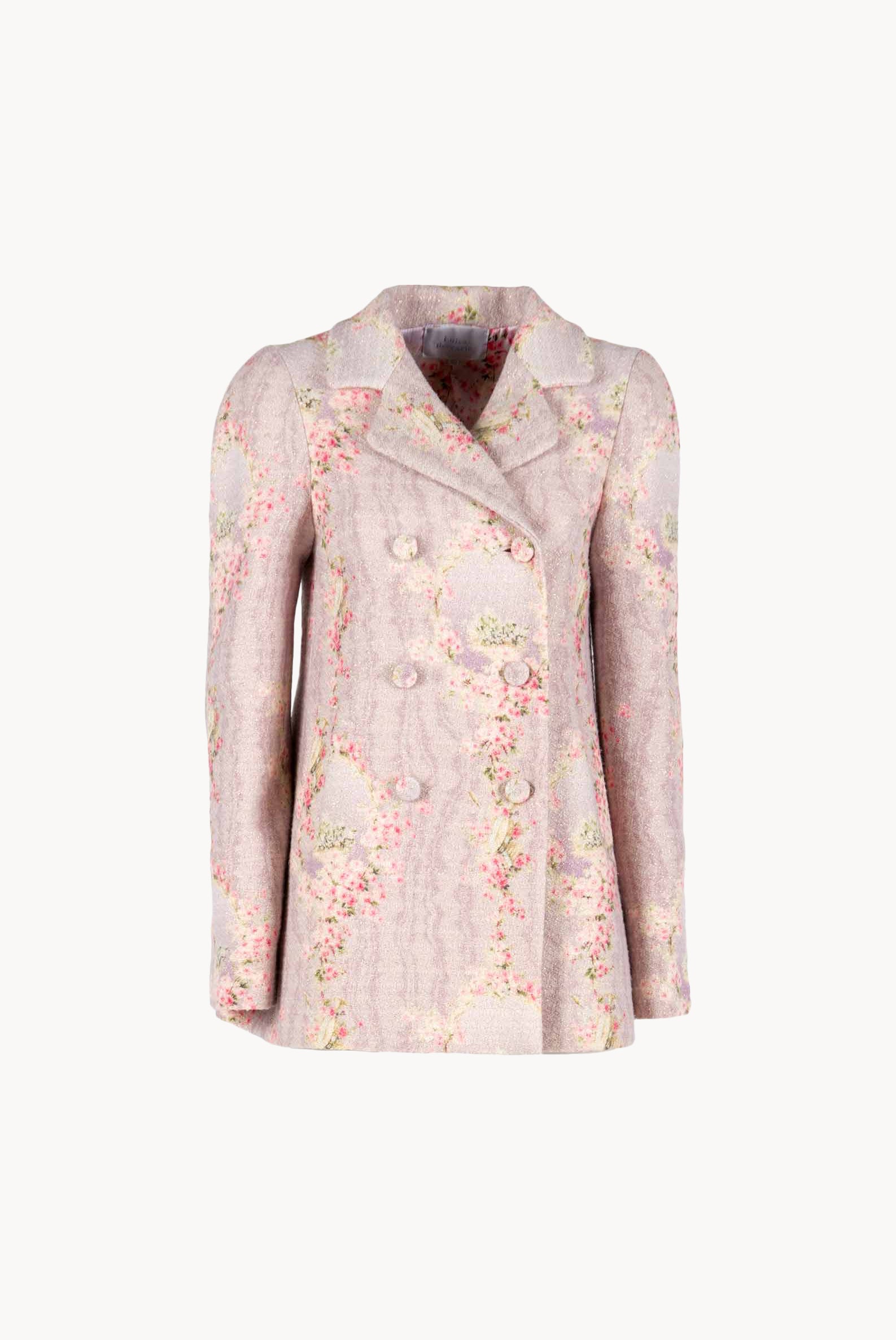 Wool Printed Circle Of Roses Jacket
