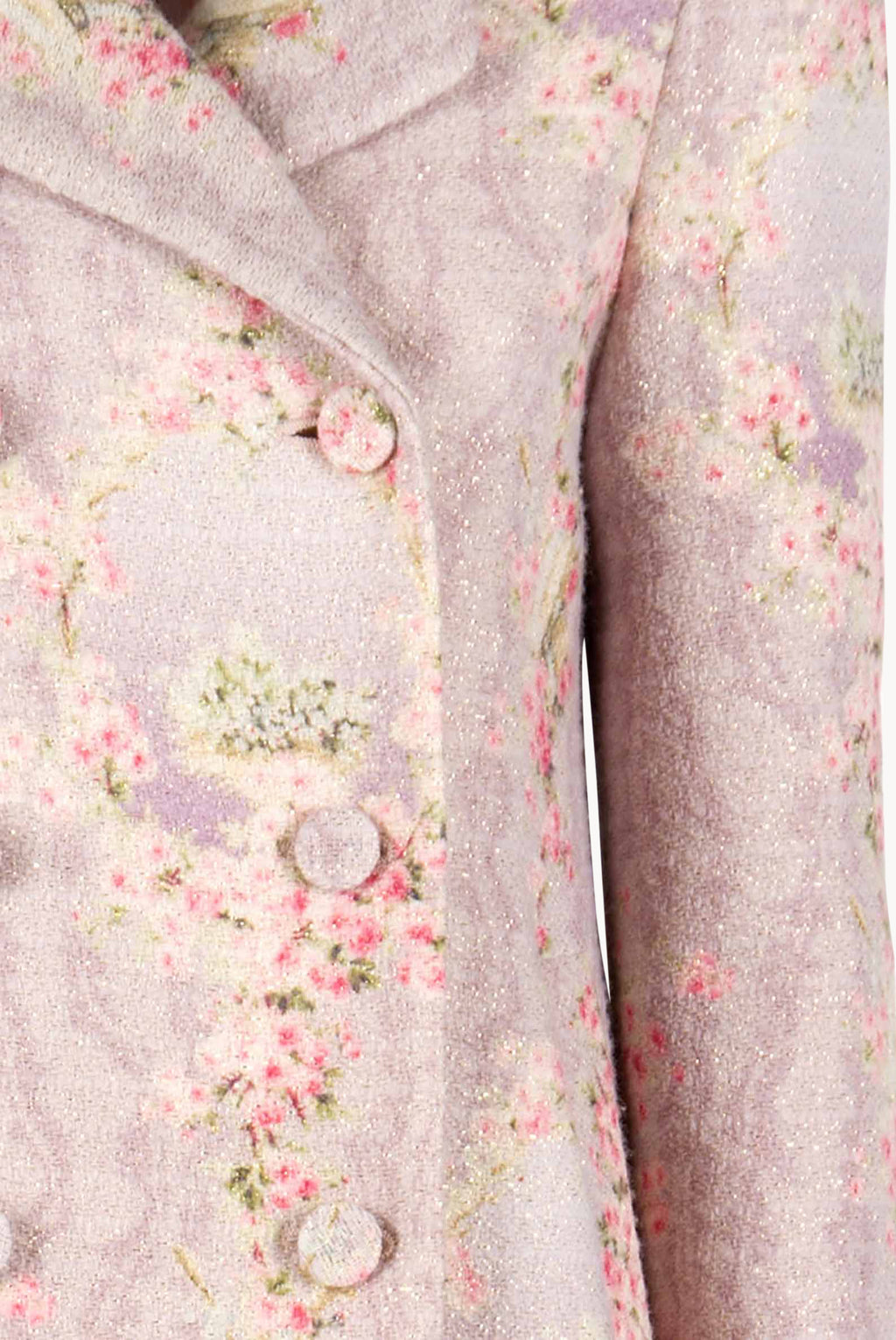 Wool Printed Circle Of Roses Jacket
