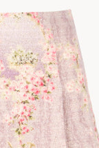 Wool Printed Circle Of Roses Mini Skirt