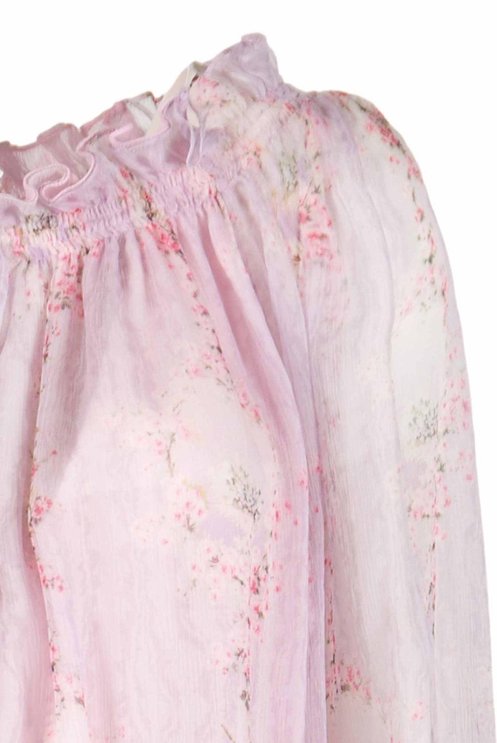 Chiffon Crepon Printed Circle Of Roses Blouse
