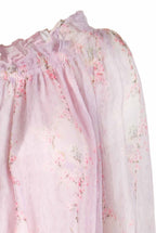 Chiffon Crepon Printed Circle Of Roses Blouse