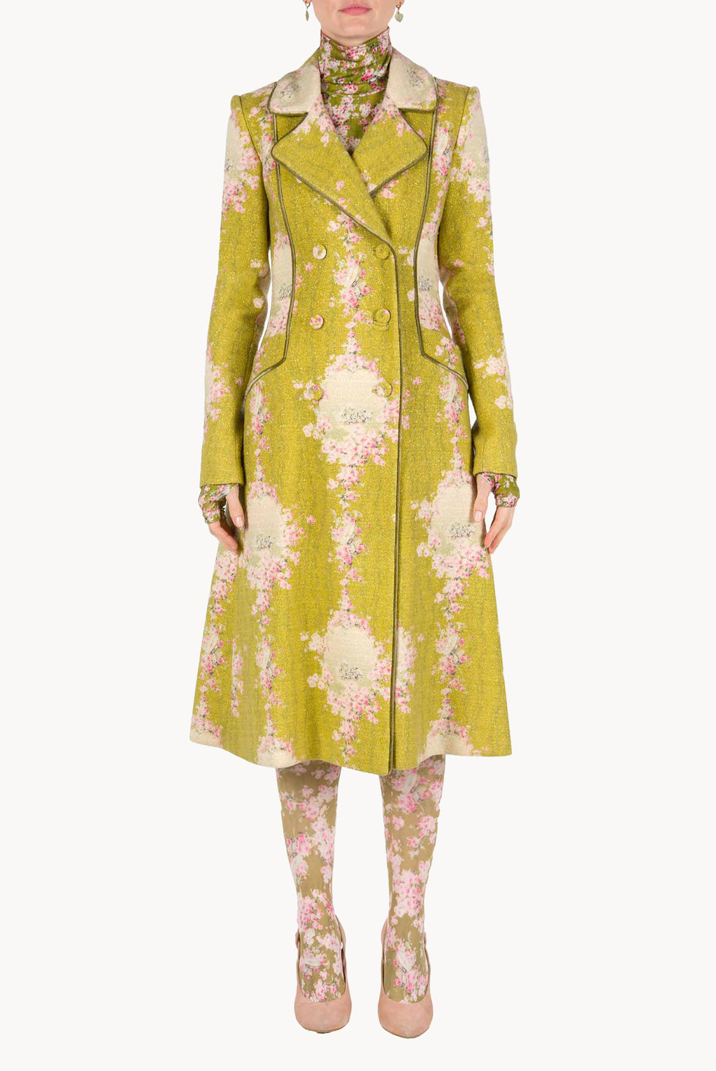 Wool Redingote With Lurex