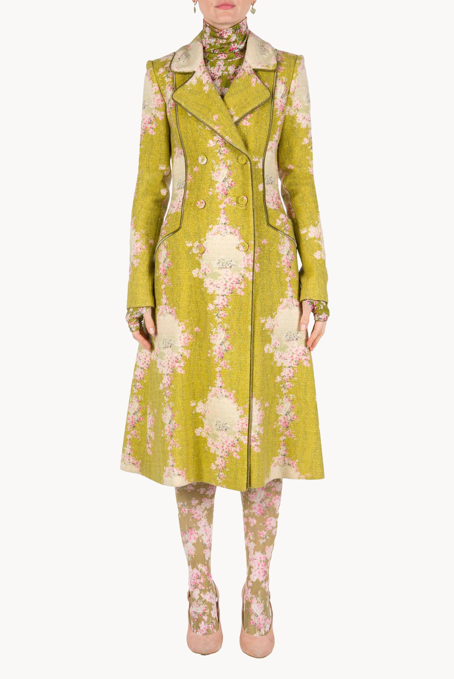 Wool Redingote With Lurex