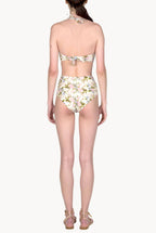 Band And High Waist Slip Blooming Roses Double Face