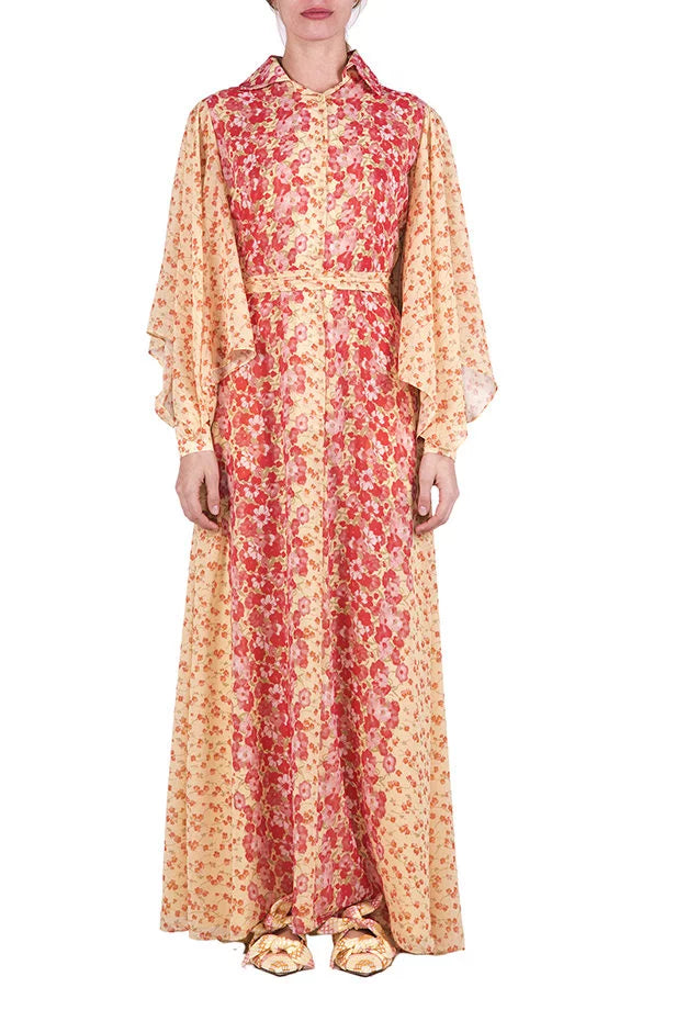 Kaftano in georgette floreale