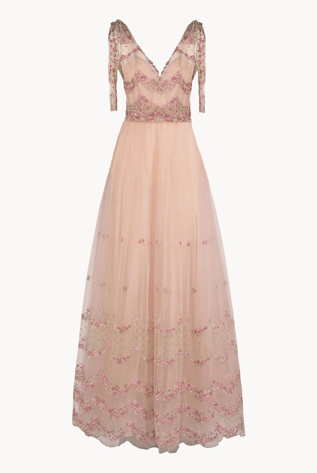 Embroidered Tulle Ballgown