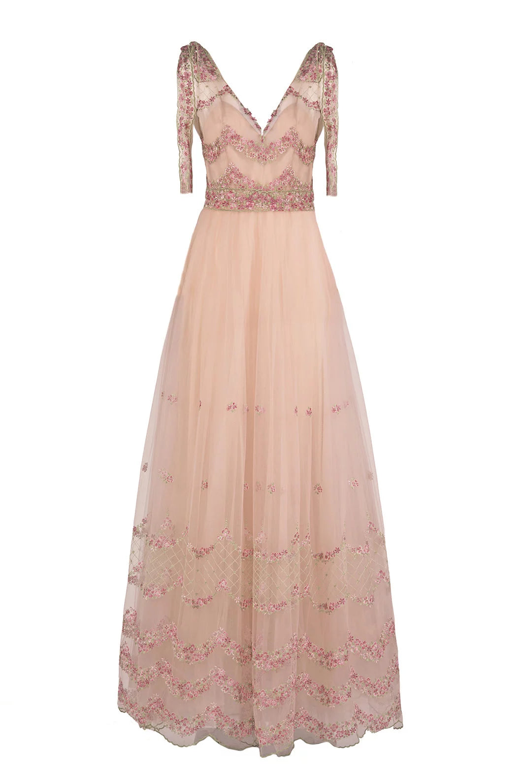 Abito da ballo in tulle ricamato