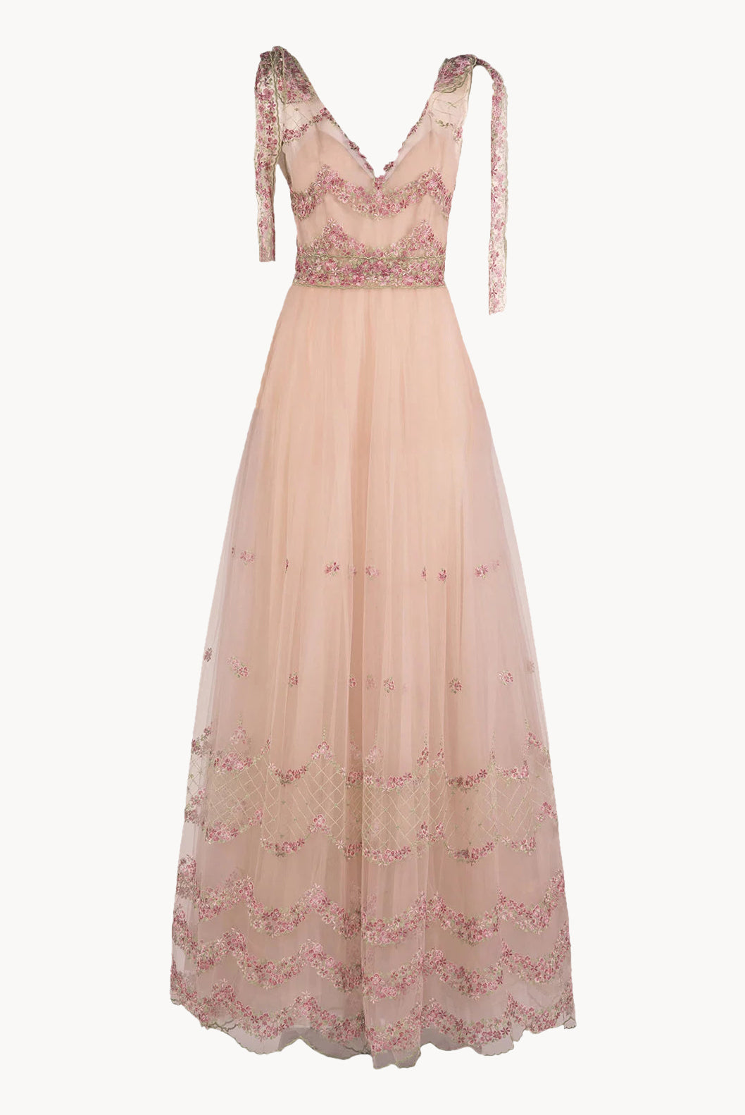 Embroidered Tulle Ballgown