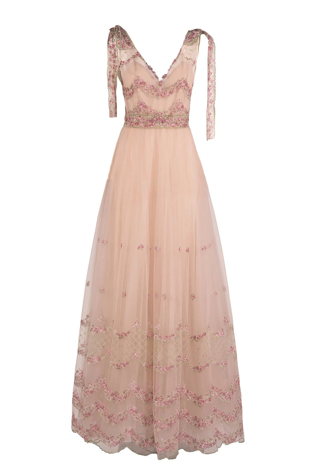 Abito da ballo in tulle ricamato