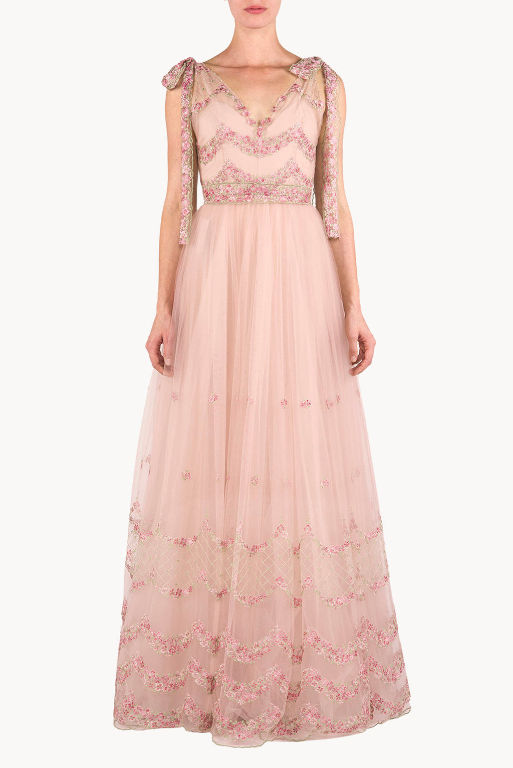 Embroidered Tulle Ballgown