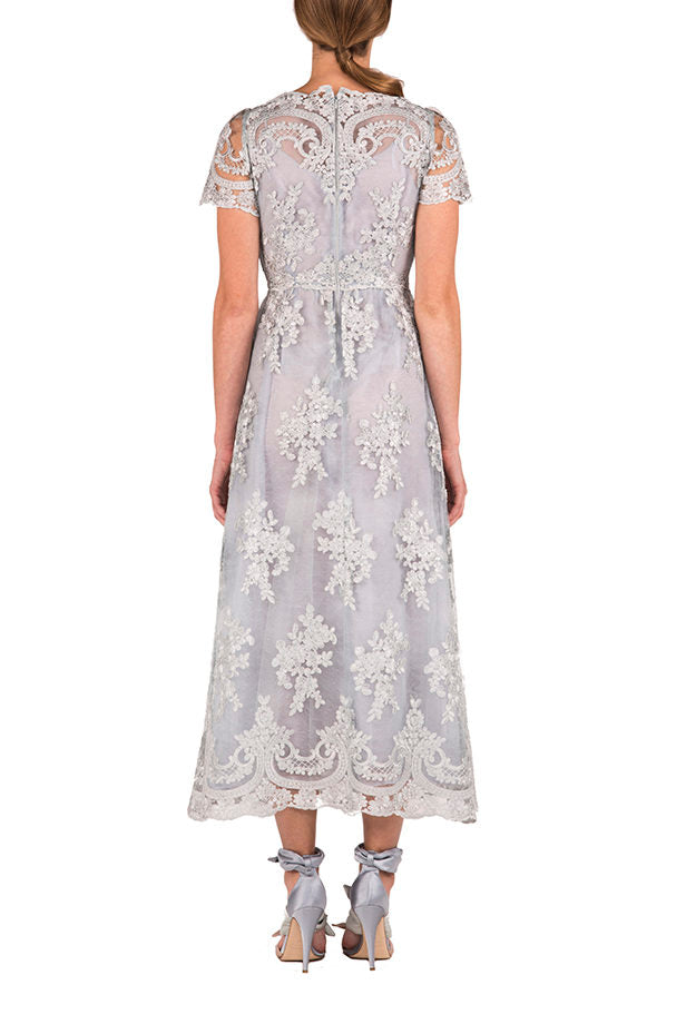 Abito midi in pizzo floreale