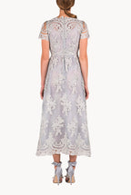 Abito midi in pizzo floreale