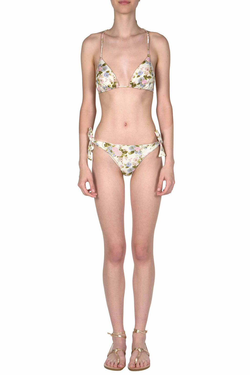 Bikini triangolo e slip Blooming Roses double face
