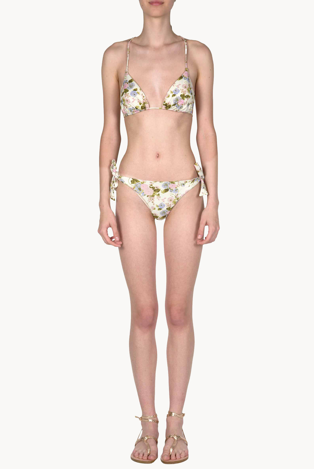 Bikini triangolo e slip Blooming Roses double face