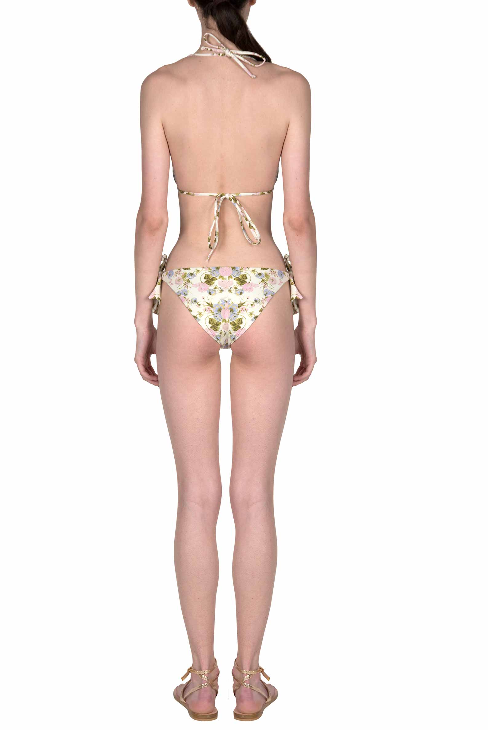 Bikini triangolo e slip Blooming Roses double face