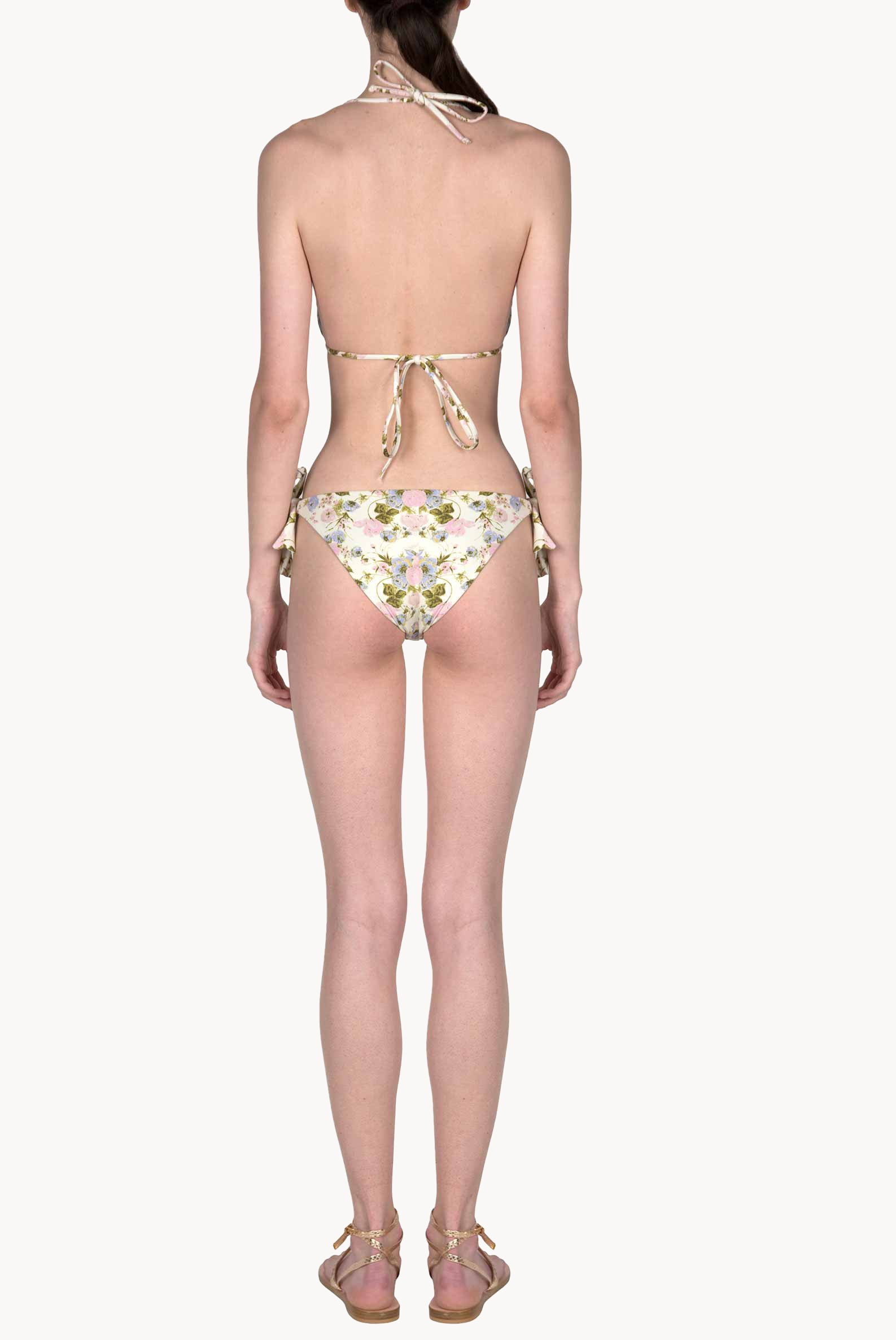 Bikini triangolo e slip Blooming Roses double face