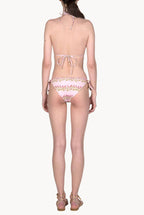 Triangle And Slip Pink Flowery Striped Bikini