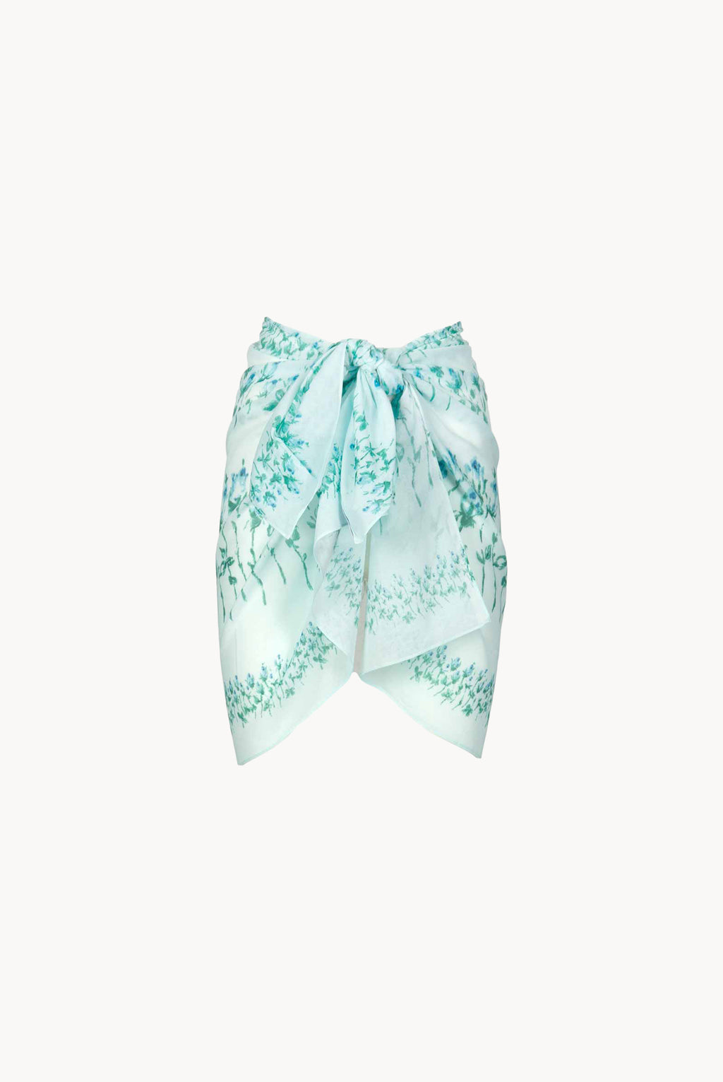 Blue Flowery Striped Short Pareo