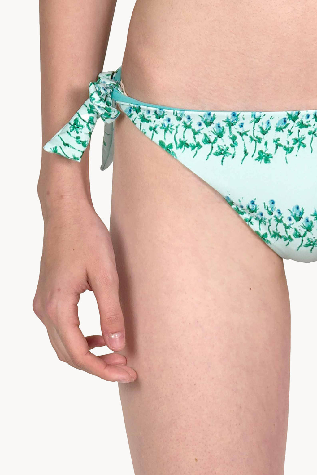 Triangle And Slip Blue Flowery Striped Bikini
