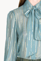 Silk-Blend Chiffon Pussy Bow Blouse