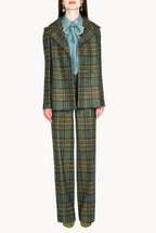 Plaid Virgin Wool Peacoat