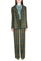 Cappotto Peacoat in Lana Vergine a Quadri