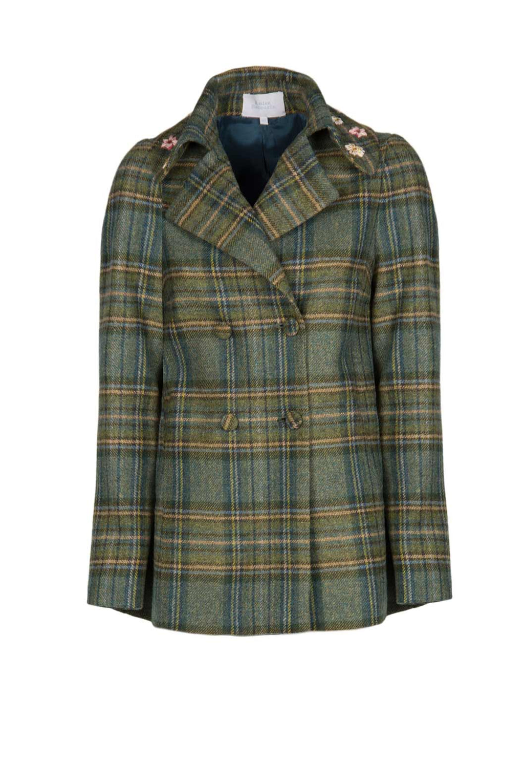 Cappotto Peacoat in Lana Vergine a Quadri
