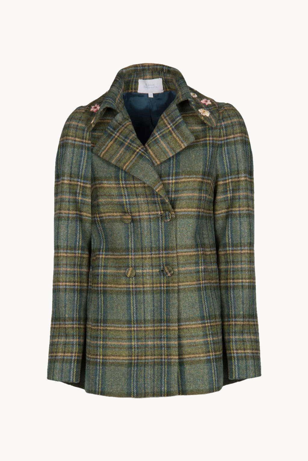 Plaid Virgin Wool Peacoat