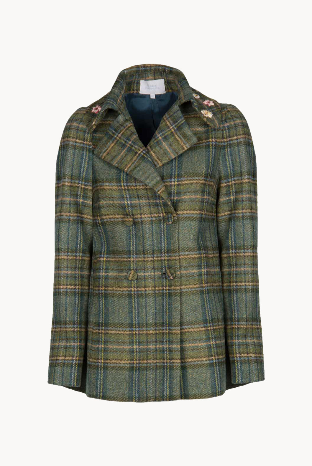 Plaid Virgin Wool Peacoat