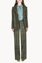 Plaid Virgin Wool Peacoat