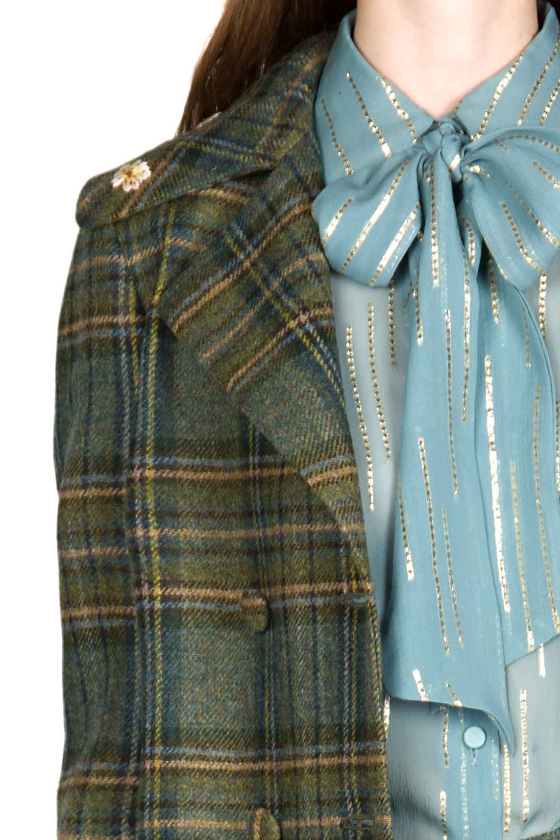 Cappotto Peacoat in Lana Vergine a Quadri