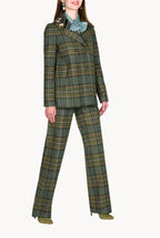 Plaid Virgin Wool Peacoat