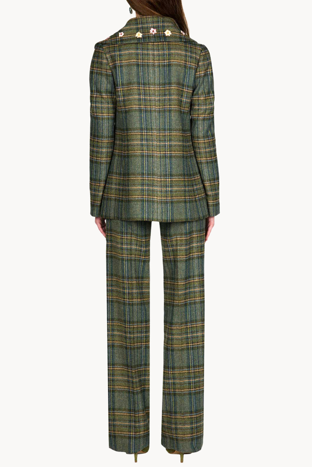 Plaid Virgin Wool Peacoat