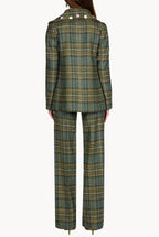 Plaid Virgin Wool Peacoat