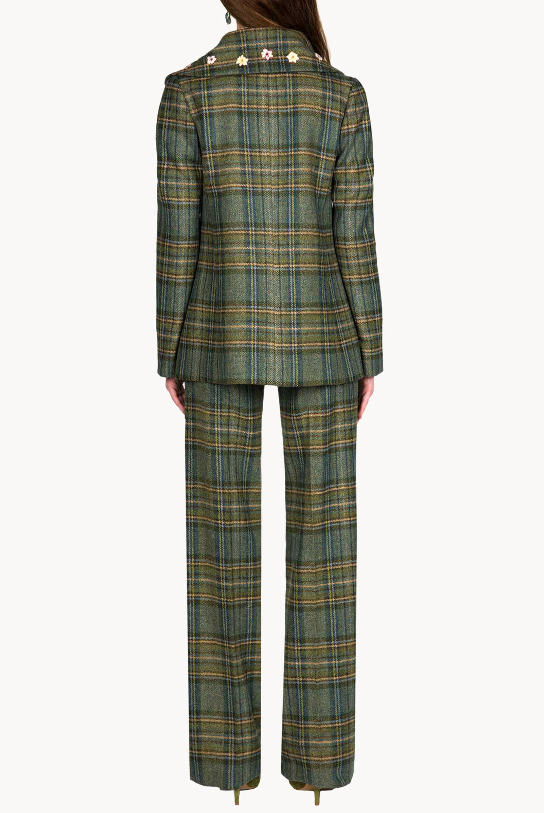 Plaid Virgin Wool Peacoat