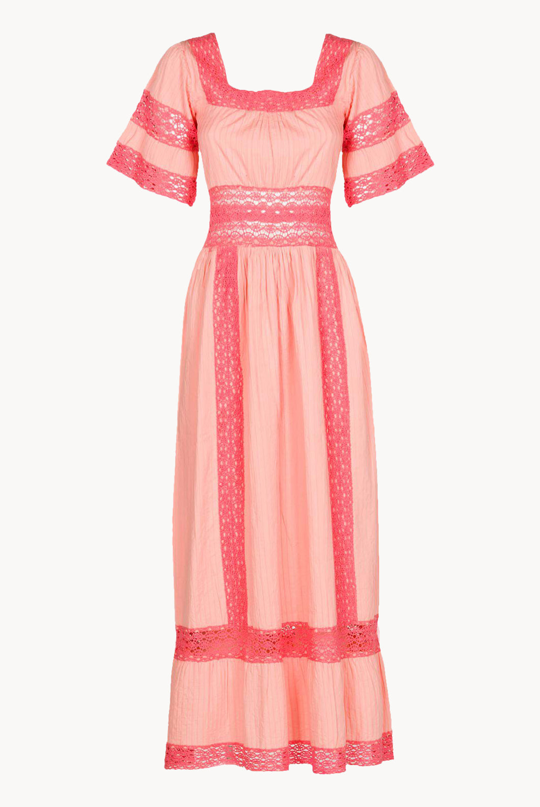 Vestito con inserti all'uncinetto