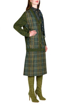 Cardigan in Heather con Pannelli a Quadri