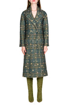 Cappotto doppiopetto a quadri stampato