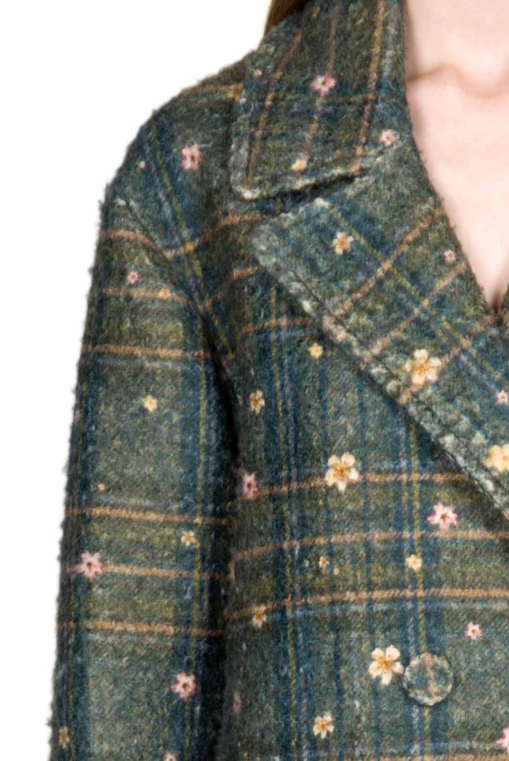 Cappotto doppiopetto a quadri stampato